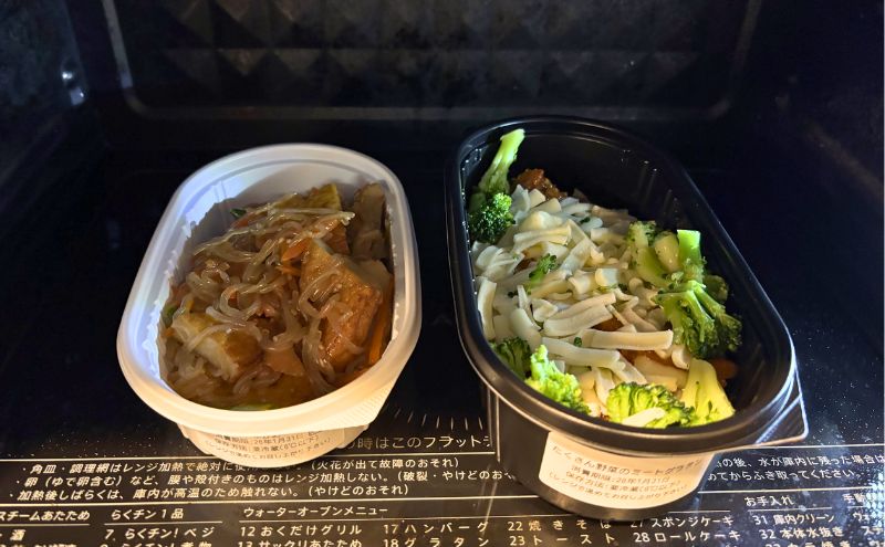 つくりおき.jpは冷蔵保存のため、レンジで簡単にあたため