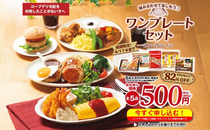 コープデリの500円お試しセット|ワンプレートセットの実食レビュー