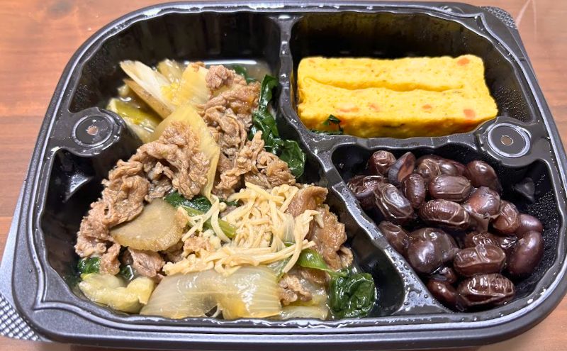 美食弁当3食目:国産牛のすき焼き