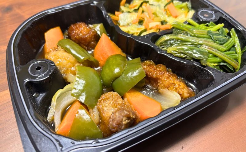 美食弁当5食目:石見ポークの酢豚>酢豚