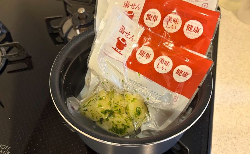 わんまいる健幸ディナーの準備は湯煎・流水解凍で5分ほど