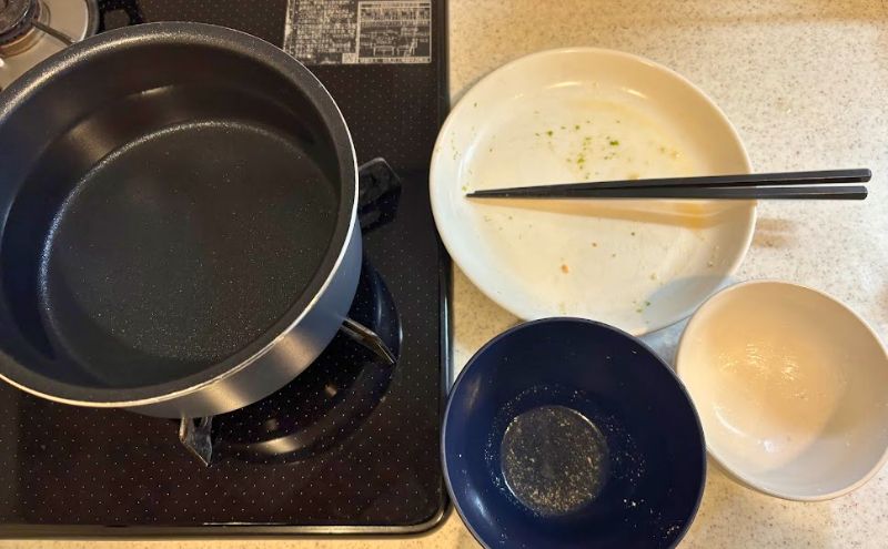 わんまいる健幸ディナーの後片付けはひと手間かかる