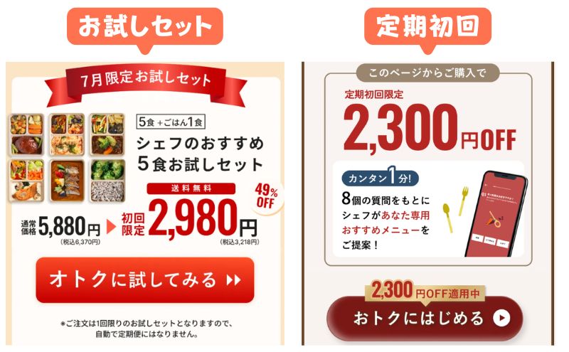 デリピックスのお試しセットと定期初回はどちらで始めるべき?