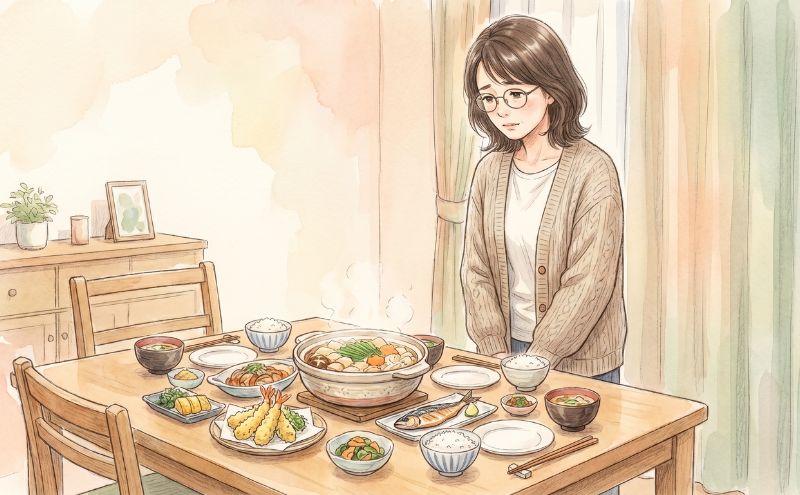 頑張って作ったご飯を残されてストレスを感じる専業主婦