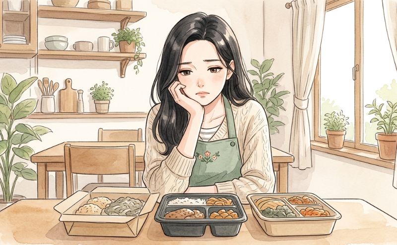 似たような宅食メニューが続き飽きを感じる専業主婦