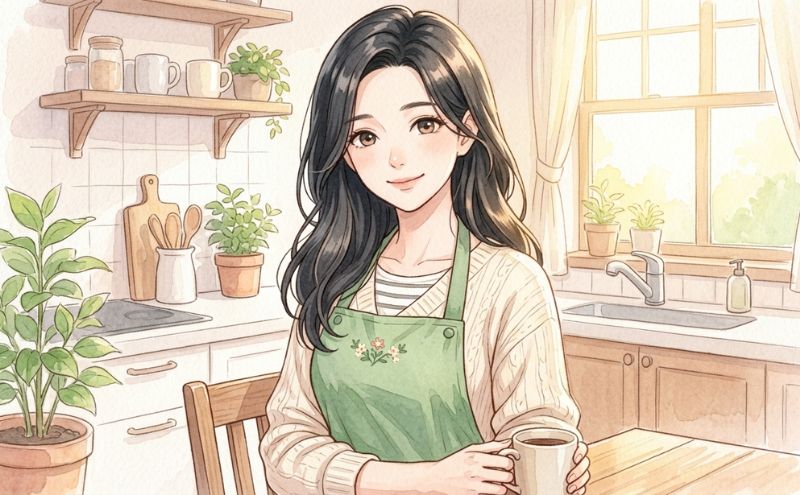 家事の学びをきっかけに宅食を卒業しすっきりしたキッチンに立つ専業主婦