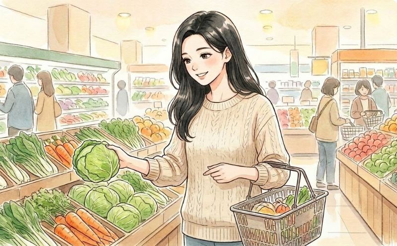 スーパーで旬の野菜を選び献立を決めずに買い物できるようになった専業主婦