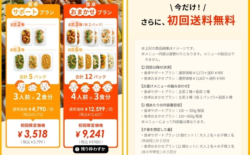シェフの無添つくりおきのクーポン一覧:初回限定価格・送料無料