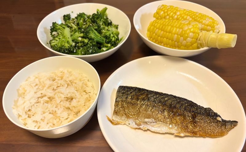 フィットディッシュのさばの塩焼きのアップ