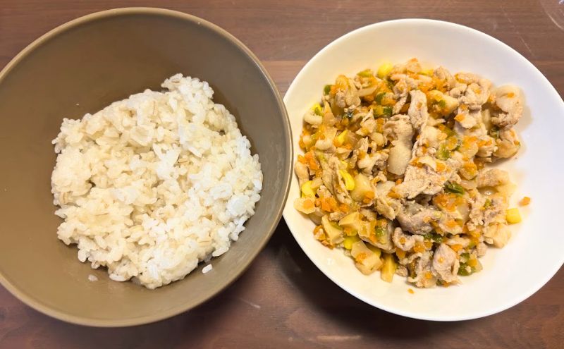シェフの無添つくりおき:ピラフの具とご飯で一食分