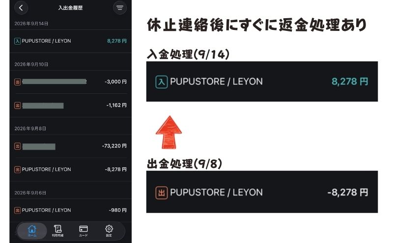 レヨンスーパーフード 2回目分の決済は取り消された