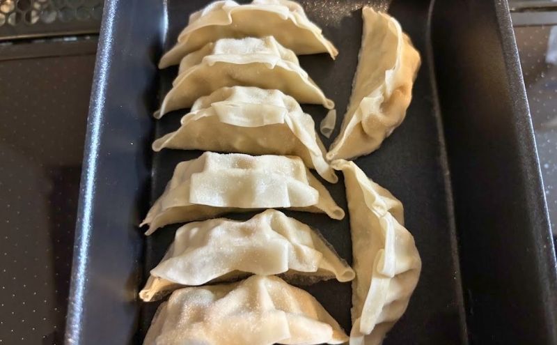 九条ねぎ餃子とミールキット(焼いたところ)